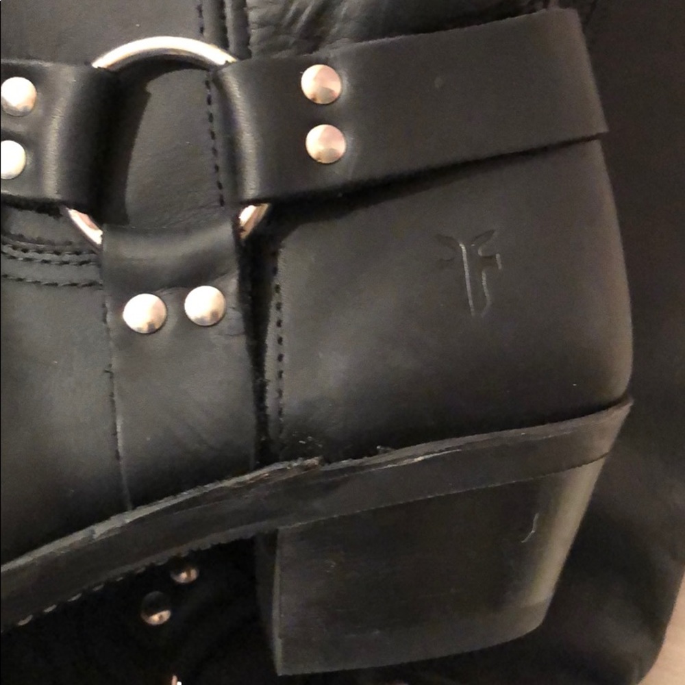 Frye Black Leather Combat Boots - Picture 5 of 8
